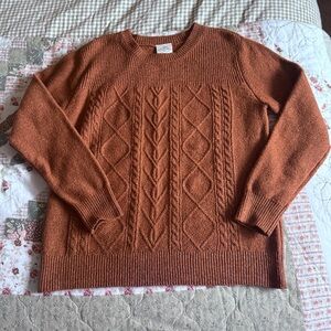 St. John's Bay Women's Cable Crewneck Sweater - Rust